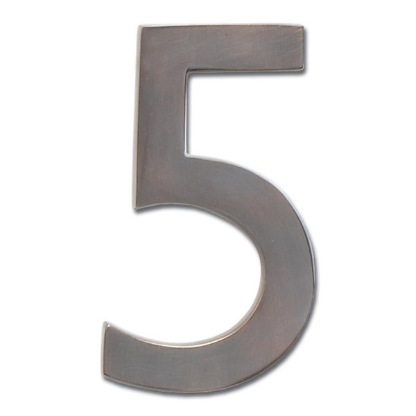 Perfectpatio 3582DC Number 5 Solid Cast Brass 4 inch Floating House Number Dark Aged Copper &quot;5&quot; PE706464